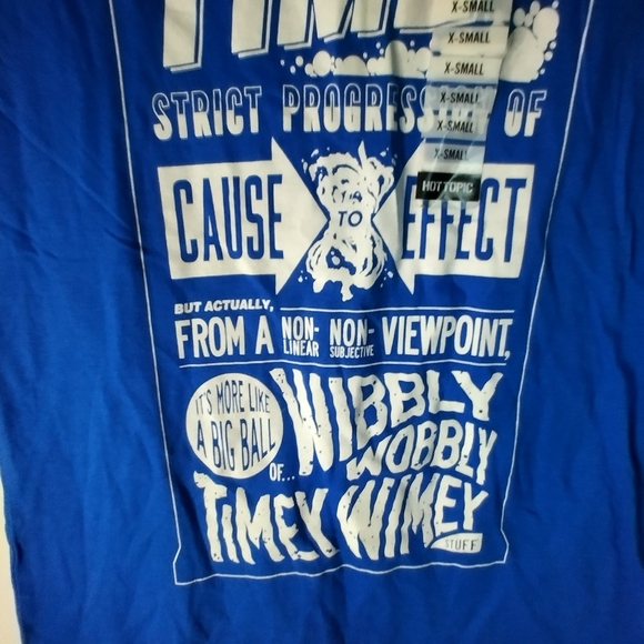 NWT Ripple Junction Doctor Who Blue Wibbly Wobbly tee XS - Picture 4 of 5